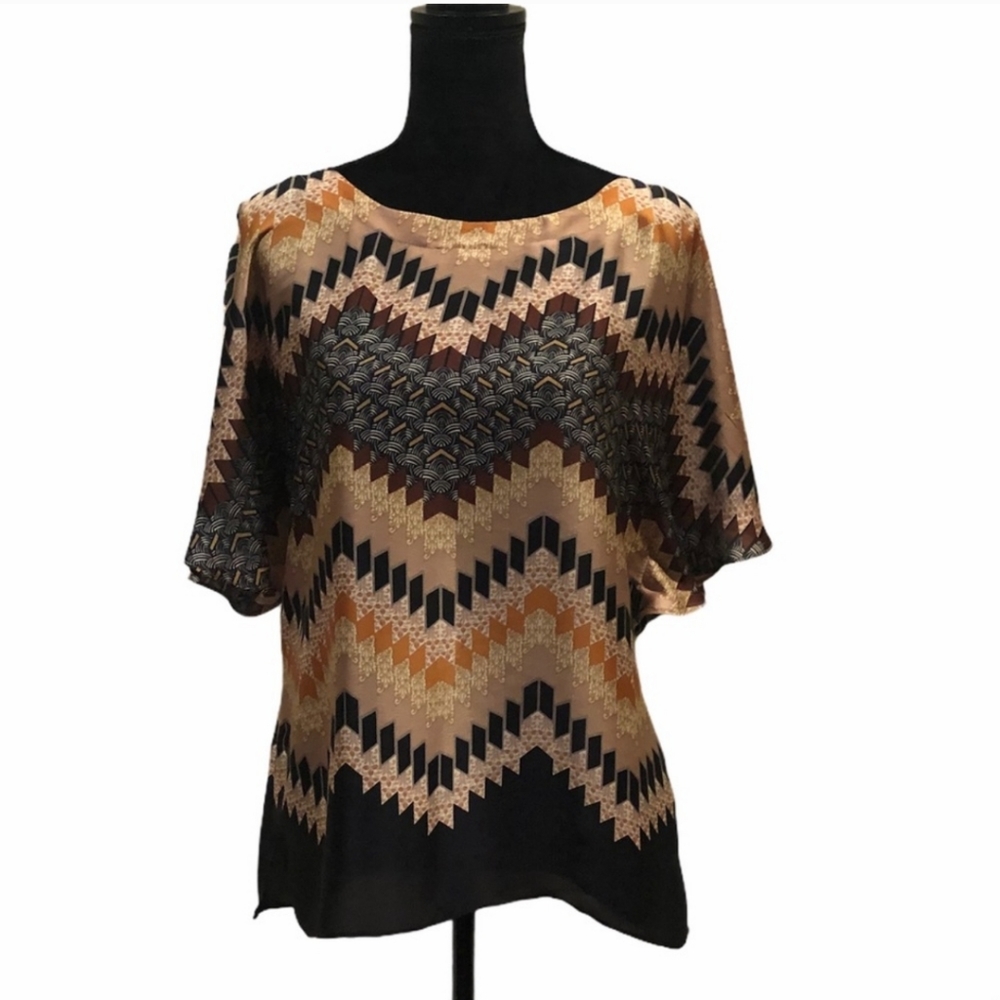 Melanie Lyne pullover pattern print top size 8
